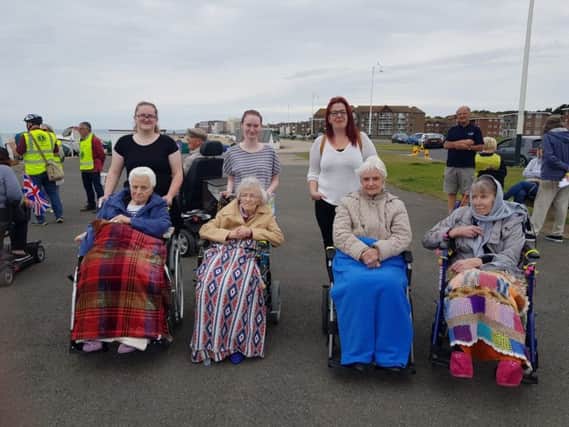 Staff and residents of Abbey House taking part in Bexhill Wheel and Walk