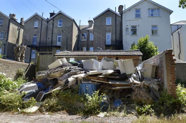 Flytipping on land between St Annes Road and Hartfield Road in Eastbourne (Photo by Jon Rigby)