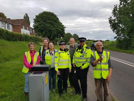 Volunteers for the community speedwatch scheme with Chichester prevention officers. Photo: Chichester Police/Twitter