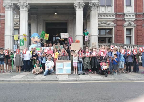 Climate change campaigners in Eastbourne