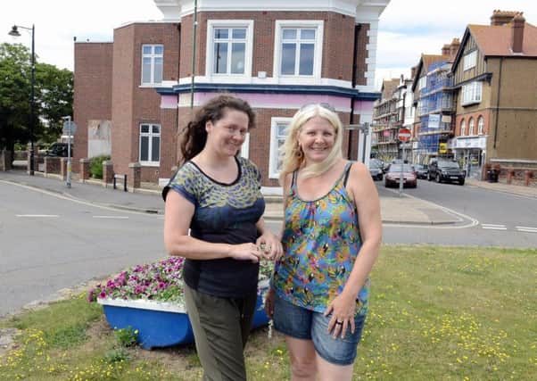 Felicity Jay, left, and Claire Jones, who run the community arts group CRE8, who want to create a community hub and arts cafe in the Tamarisk Centre. Picture: Kate Shemilt