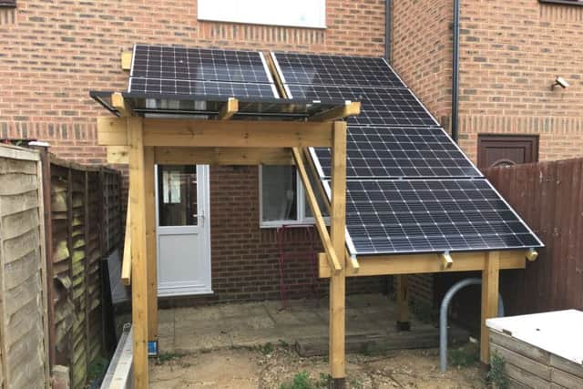 David Symons, 63, made a solar panel creation at his property in Little Pembrokes, Worthing