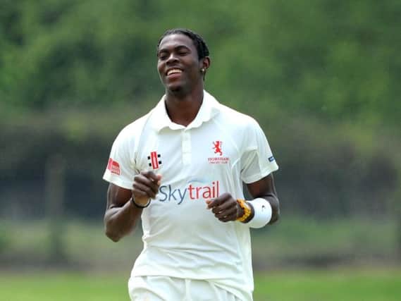 England star Jofra Archer playing for Horsham in 2016. Picture by Steve Robards