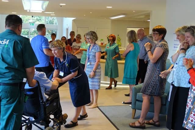 David Carson arrived at the hospice's new premises