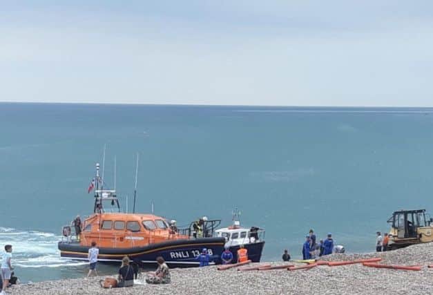 Photos courtesy of Simon and Ross from Hastings lifeboat. SUS-190715-105206001
