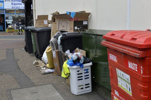Rubbish builds up on the streets of Eastbourne (Photo by Jon Rigby) SUS-180531-100206008