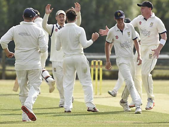 Hastings celebrate a wicket. All pictures courtesy of Liz Pearce.