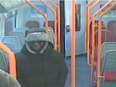 A CCTV image of Darren Pencille on the train