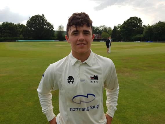 Roffey's 14-year-old Sam Henderson hit 82* on debut at Mayfield on Saturday. Picture by Mark Dunford
