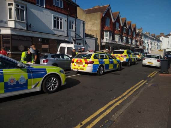 Police on scene in St Aubyn's Road, photo by Dale McCartney