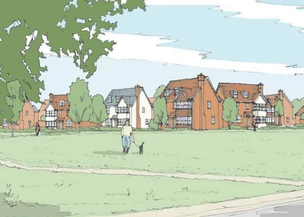Artist's impression of homes planned for Friars Oak Field north of Hassocks