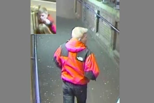 British Transport Police have released two CCTV images of a man they wish to speak to in connection with a robbery and assault at St Leonards Warrior Square station. SUS-190718-144207001