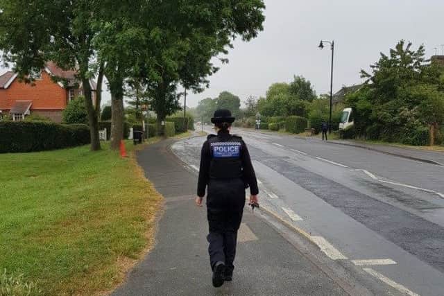 A police officer in Lewes this week. Picture: Lewes Police