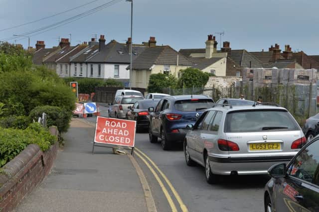 Roadworks in Whitley Road, Eastbourne (Photo by Jon Rigby)
