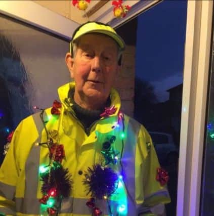 Keith dressed up for his patrol at Christmas time