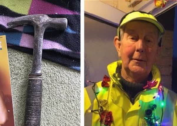 Lollipop man Keith Parkinson was on duty when a hammer was thrown at him
