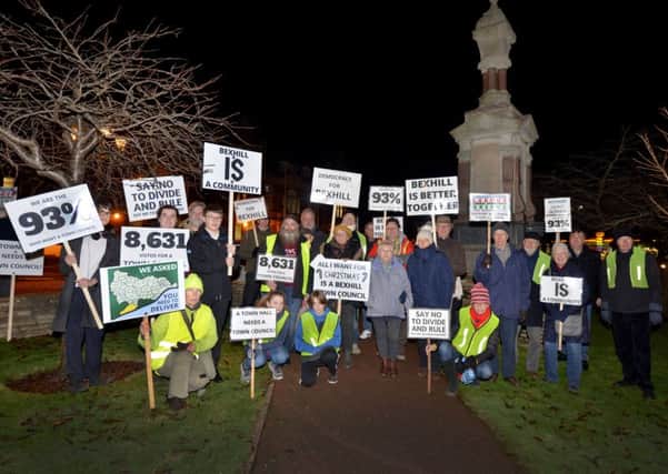Supporters of the creation of a Bexhill town council before a crunch meeting in December 2017