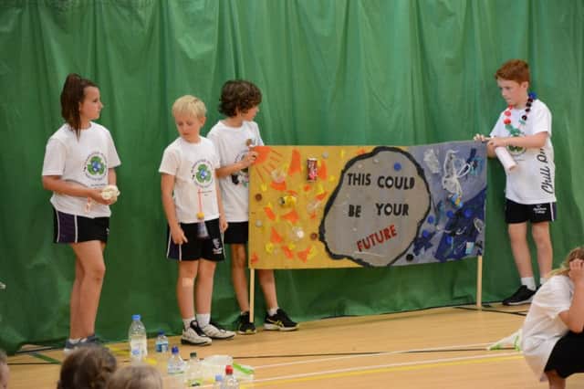 Pupils from Shoreham College Juniors, Eastbrook Primary Academy and Glebe Primary School made banners using recycled materials and created dances to highlight pollution