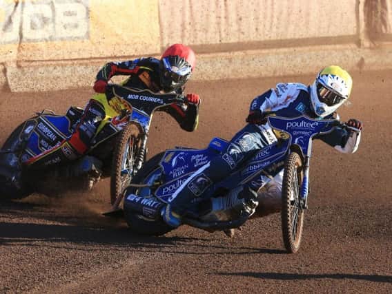 Action from Eastbourne v Leicester earlier in the season. Picture by Mike Hinves