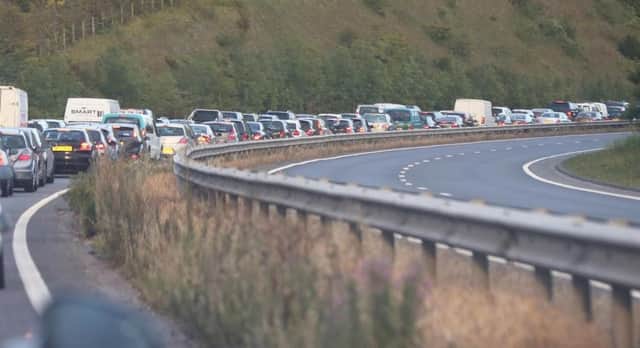 Queueing on the A27 near Lewes after a collision, photo by Eddie Mitchell