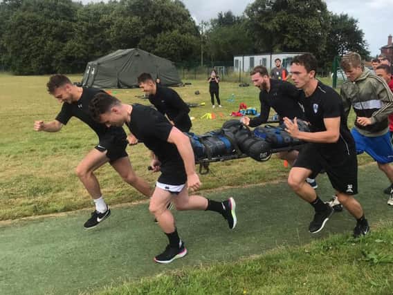 The Bognor players are made to work at the boot camp / Picture by Wes Hallett