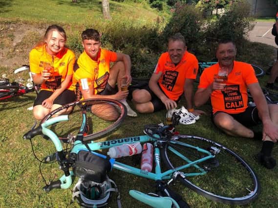 Hannah Richards and team on their London to Paris Bike Ride. SUS-190726-110113001