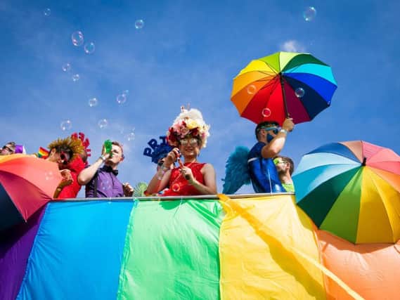 Parade goers during Brighton Pride 2018 (Photo by Tristan Fewings/Getty Images)