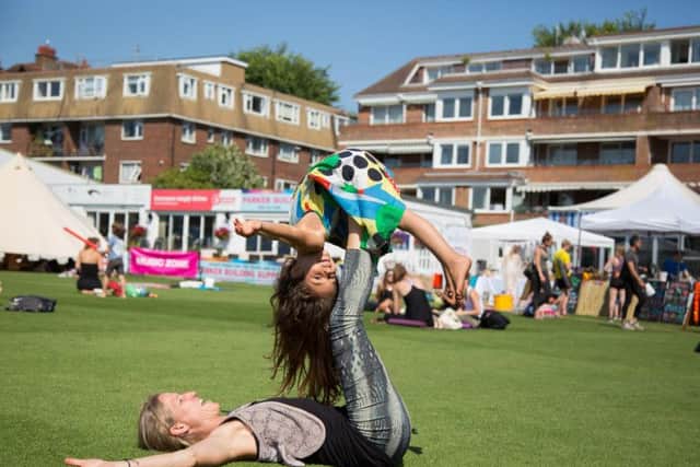 Last year's Brighton Yoga Festival. Photograph: Beth Mercer
