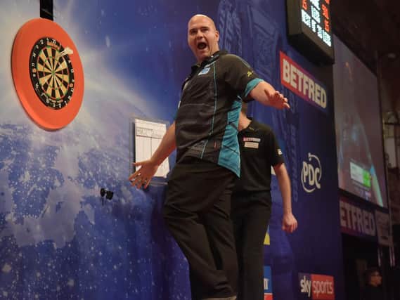 Rob Cross celebrates his win. Picture by Chris Dean/PDC