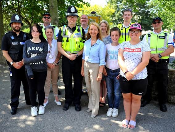 Walkabout in Bognor with young people who have had involvement in local ASB, with PCC Katy Bourne. Pic Steve Robards SR1918433