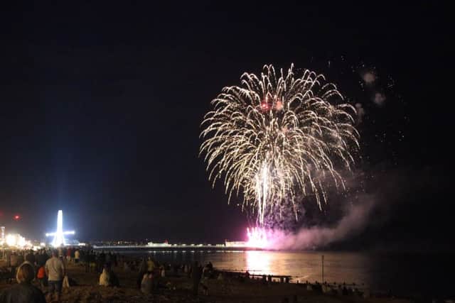 Worthing Lions Festival 2019. Fireworks from the end of the pier