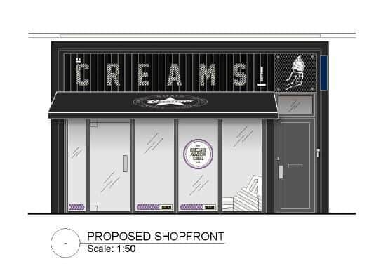A proposed front view of how the shop could look