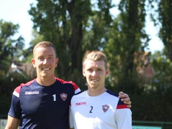 Goalkeeper Hannes Halldorssom left and right back Birkir Saevarsson.