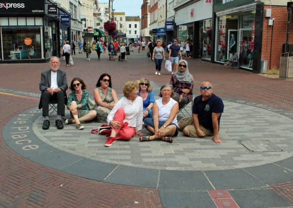 Labour councillors after their call for more benches in the centre of Worthing was rejected by Tory-controlled Worthing Borough Council