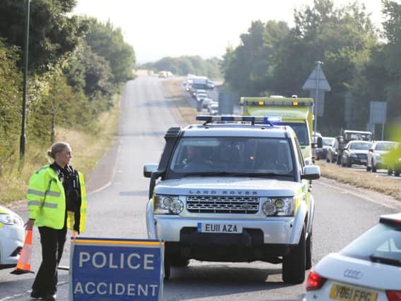 Emergency services respond to the collision in Littlehampton