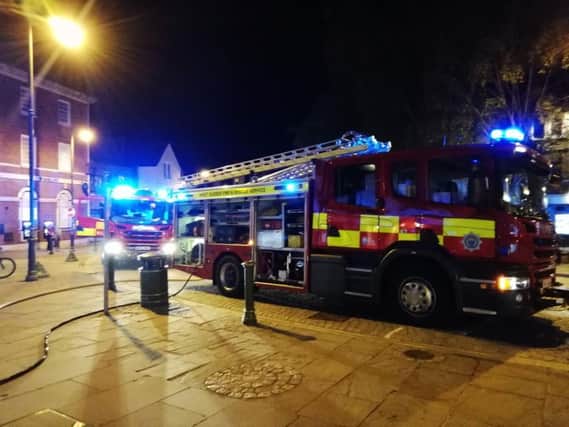 Fire crews in Horsham town centre