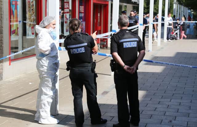 A man has been left with life-threatening injuries after a knife incident in Broadfield shopping precinct, Crawley.