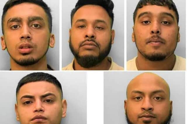 L-R Mohammed Rahat Alom, Mohammed Shah Rohim, Emad Uddin, Mejanoor Qureshi and Abu Sultan. Photo: Sussex Police
