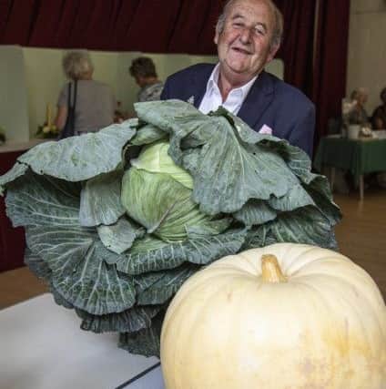 Stephen Nightingale with his amazing cabbage and pumpkin
