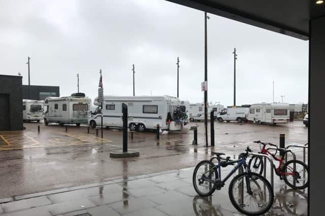 Travellers have arrived at the Stade in Hastings
