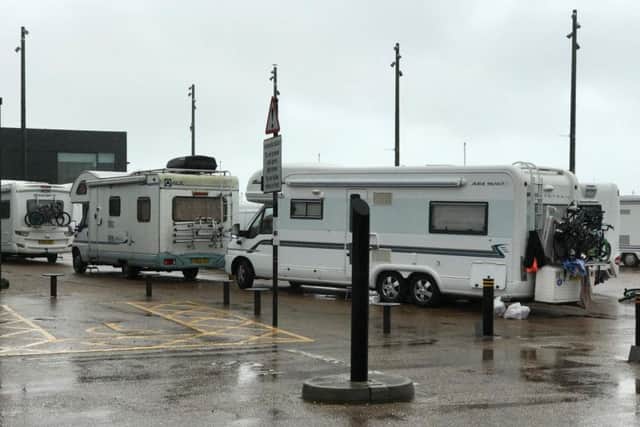 The travellers at the Stade in Hastings