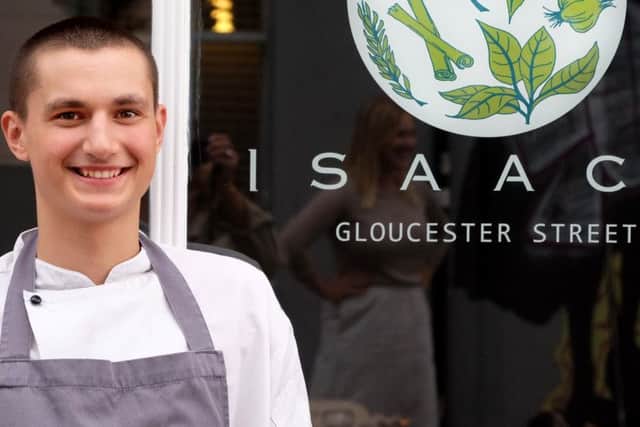 Talented young chef Jake Young outside Isaac At. Image by Gill Copeland