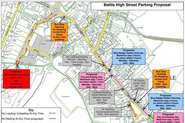 An overview of the Battle parking proposals. Photo courtesy of East Sussex County Council. SUS-191009-123337001