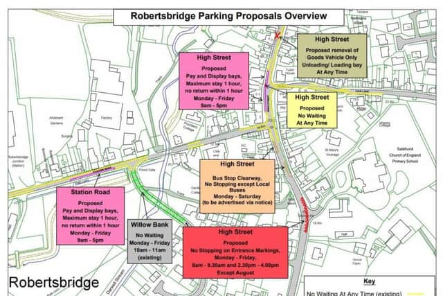 An overview of the Robertsbridge parking proposals. Photo courtesy of East Sussex County Council. SUS-191009-123412001