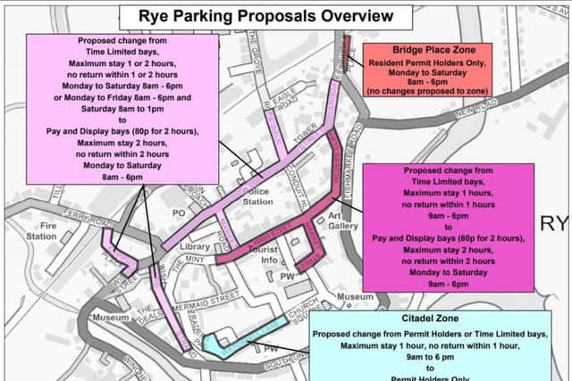 An overview of the Rye parking proposals. Photo courtesy of East Sussex County Council. SUS-191009-123520001