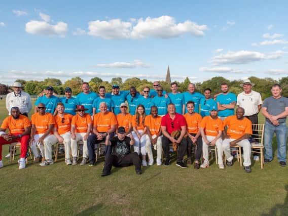 The St Lucia Tourism Minister's XI (in orange) and the British Buccanners at Horsham on Sunday. All pictures courtesy of the St Lucia Tourism Authority