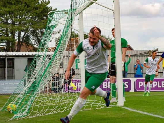 Brad Lethbridge marked his return to the starting line-up with a goal against Sittingbourne / Picture by Tommy McMillan