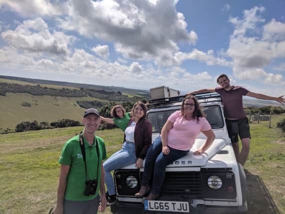 South Downs Ranger experience: reporter Ginny Sanderson (centre left) with Tim Squire and squad from SDNPA