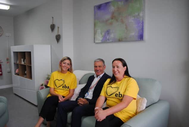 EBA co-chairs with BSUH NHS Trust Chairman Alan McCarthy in the new quiet room