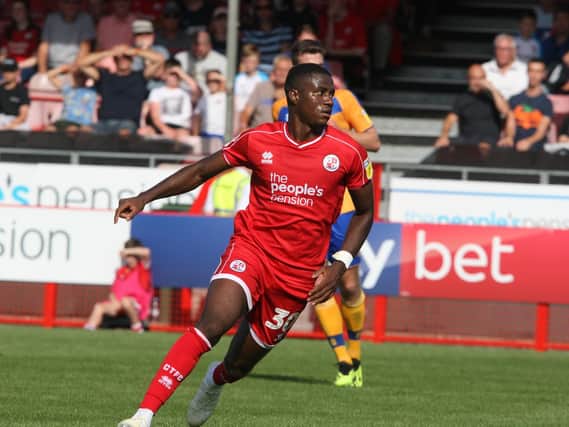 Crawley Town's Bez Lubala in action against Mansfield Town. All pictures by Derek Martin Photography